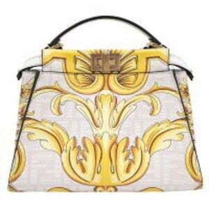 Fendi MK Versace Collaboration Limited Peekaboo White Shoulder Handbag Zucca